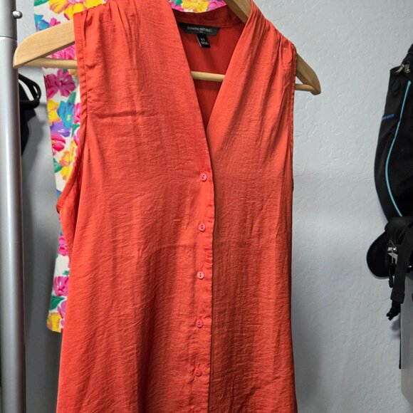 Banana Republic Sleeveless Button-Down Top XS – Vibrant Orange - Picture 7 of 10